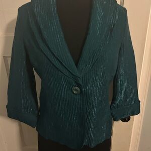 American Vintage Blue Green Blazer with Structured collar
